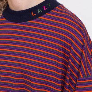 Lazy Oaf Tiny Stripe Oversized T-shirt dress